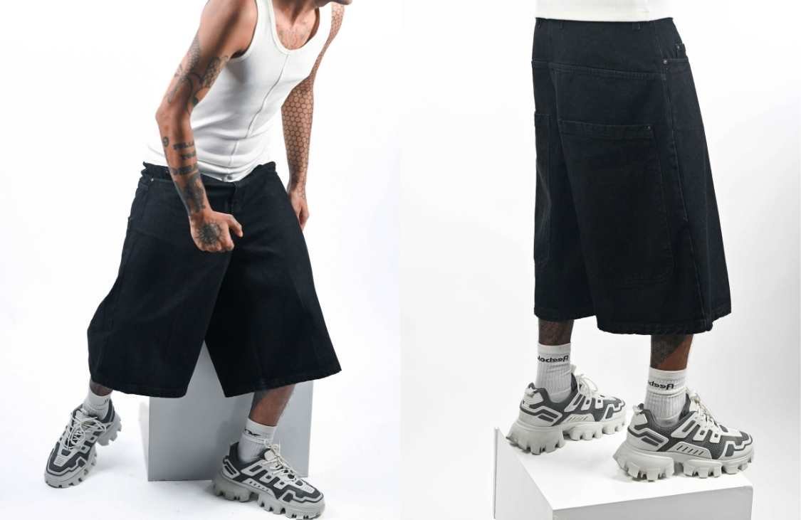 DENIM JORTS MANS  The Ultimate Super Baggy Denim Revolution by HAUTEBLACK